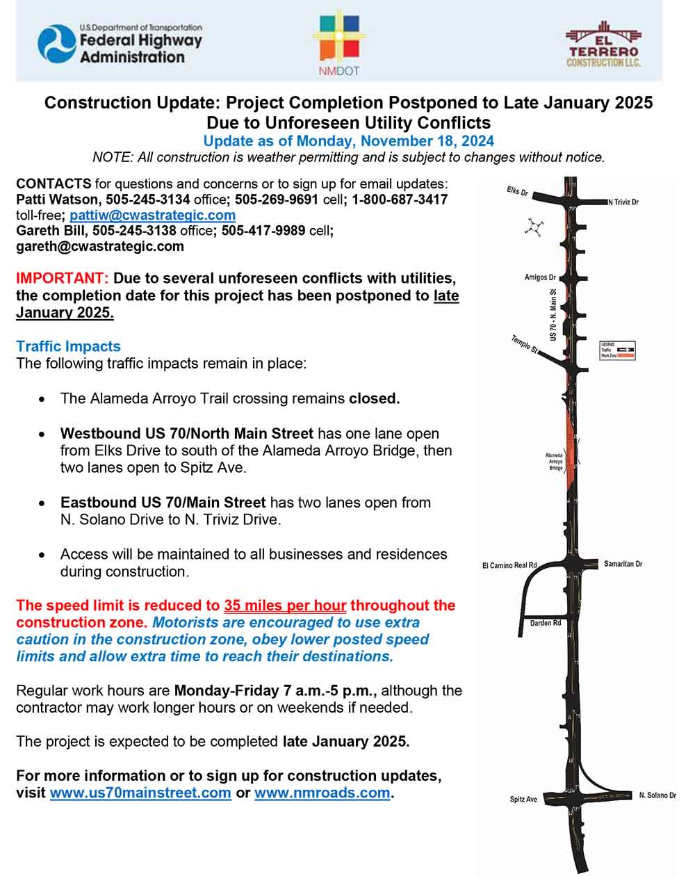 Construction update November 18, 2024